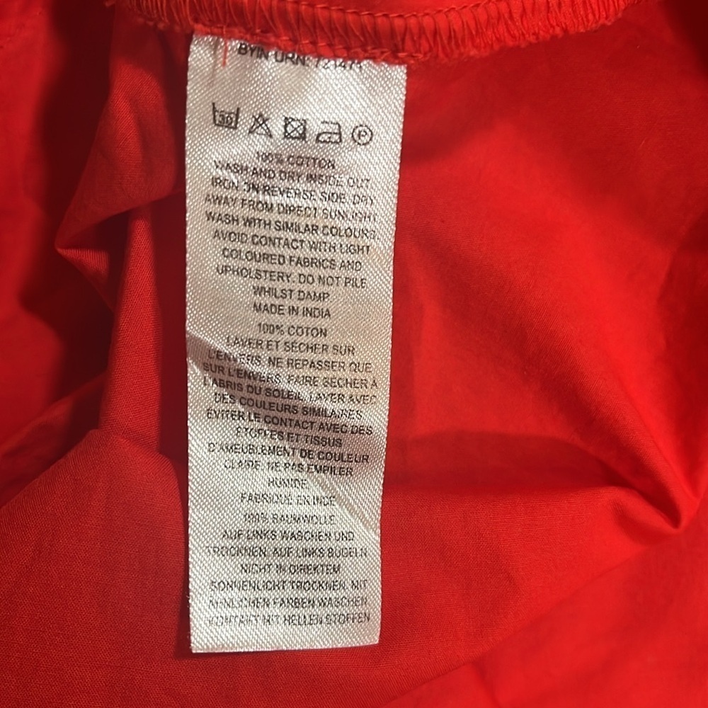 French Connection Rhodes Red Smocked Mini Dress Cotton Like New Women's Size 2 - Picture 13 of 13